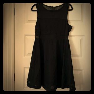 Express black mesh panel dress
